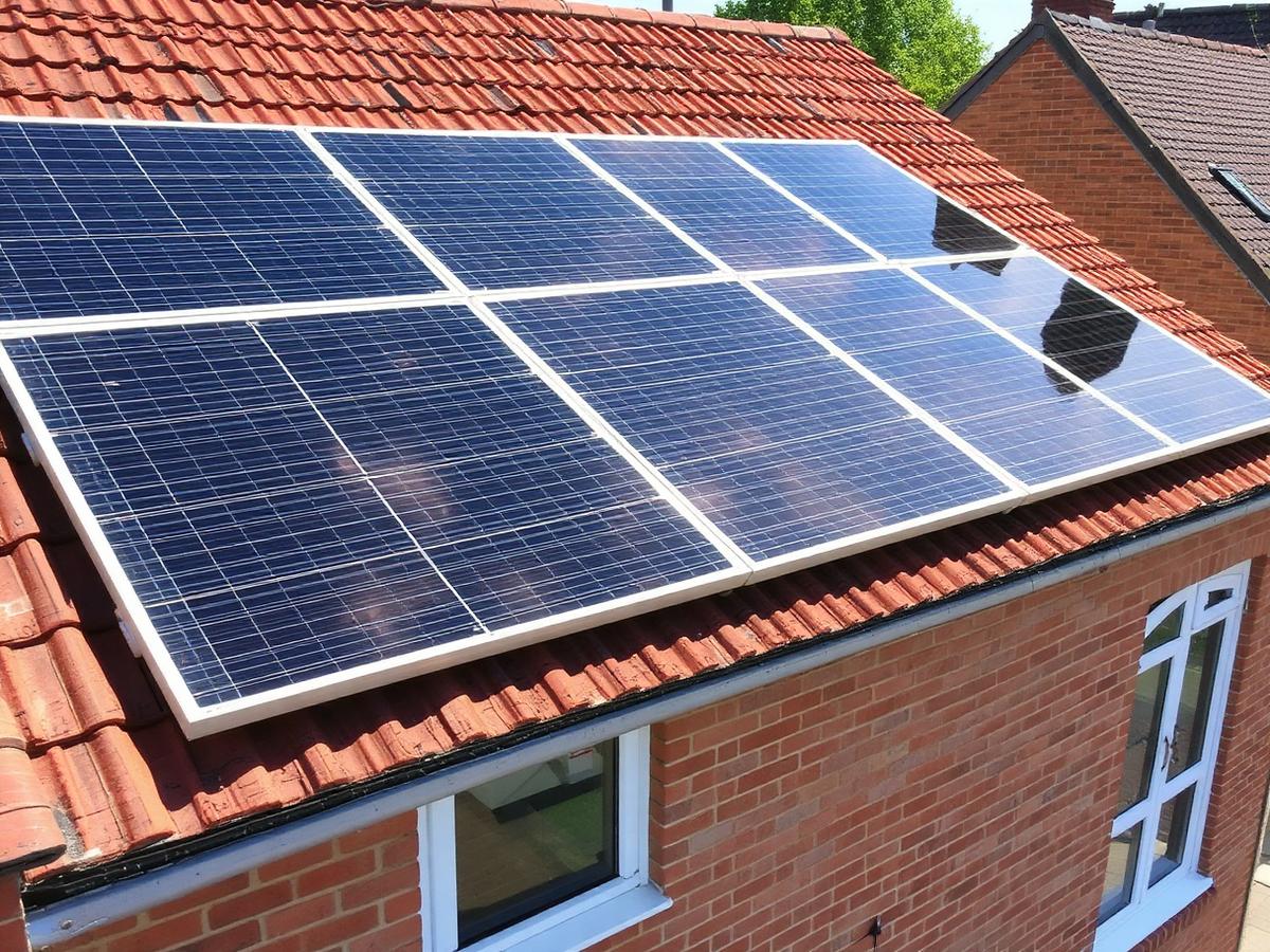 Zonnepanelen op het pannendak van een Nederlandse woning